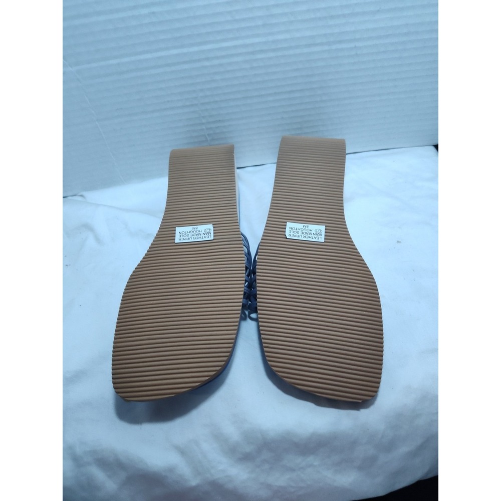 NIB Nine & Co Sea Blue Houghton Leather Wedge Strappy Sandals 8M New Old Stock - Picture 6 of 9